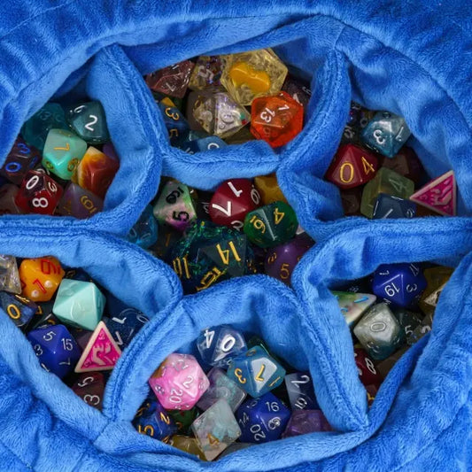 Multi-pocket d20 Dice Bag - Sky Blue with Stars