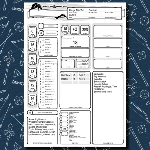 Free Pre Generated Characters