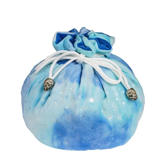 Multi-pocket d20 Dice Bag - Sky Blue with Stars